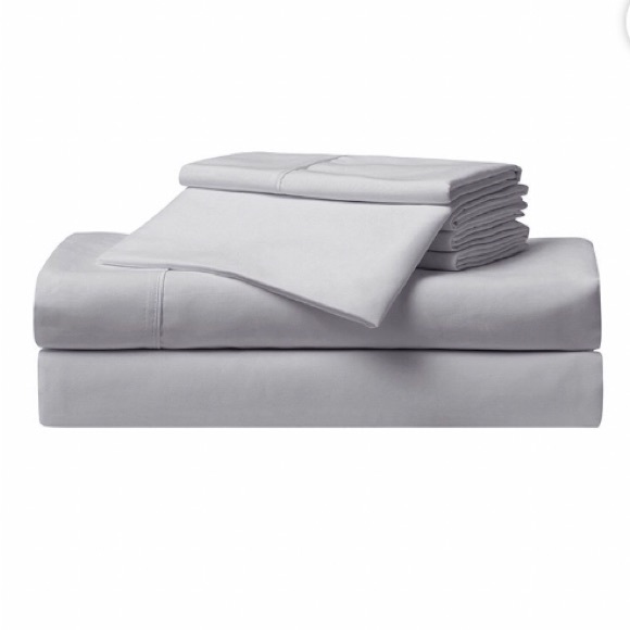 NEW! SERTA So Soft TWIN 4 pc Sheet Set - Light Gray Deep Pocket BONUS Pillowcase - Picture 3 of 6